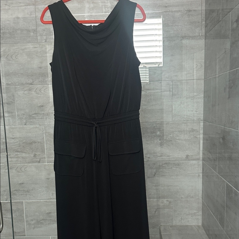 Black Vince Camino Sleeveless Tie-Waist jumpsuit